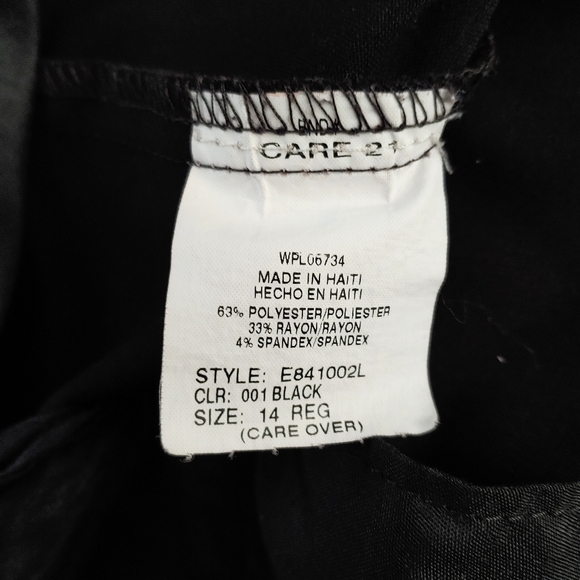 Perry Ellis Portfolio pants. Black, 14 - Picture 2 of 9